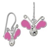 Kinder Ohrring 3D Schmetterling pink Ohrhnger 925 Kinderschmuck TW SDO8140P