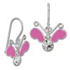 Kinder Ohrring 3D Schmetterling pink Ohrhnger 925 Kinderschmuck TW SDO8140P