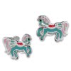 Kinder Ohrring Pferdchen bunt Ohrstecker 925er Silber Kinderschmuck TW SDO8163H