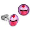 Teenie-Weenie Ohrstecker Logo Print Cupcake Kinder Ohrring 925 Silber SDO85134