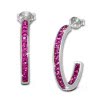 SilberDream Ohrringe Glitzer Creole pink Zirkonia 925 Silber SDO8701P