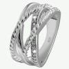 SilberDream Ring Bandring gedreht Zirkonia wei Gr.58 aus 925er Silber SDR411W58