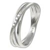 SilberDream Ring Wickeloptik Zirkonia wei Gr.58 aus 925er Silber SDR418W58