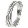 SilberDream Ring Wickeloptik Zirkonia wei Gr.62 aus 925er Silber SDR418W62