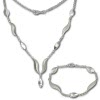 SilberDream Schmuck Set Wave Collier & Armband 925 Silber SDS410