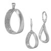 SilberDream Schmuck Set Anhnger und Ohrringe Oval Zirkonia Silber SDS426W