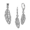 SilberDream Schmuck Set Anhnger und Ohrringe Feder Zirkonia Silber SDS4906W