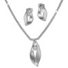 SilberDream Schmuck Set Kette und Ohrringe Blatt Zirkonia 925 Silber SDS49143