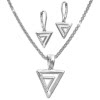 SilberDream Schmuck Set Kette und Ohrringe Dreiecke Zirkonia 925er SDS49243