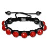Shamballa Armband original Sterlinx mit 9 roten Glitzerkugeln SHS90R