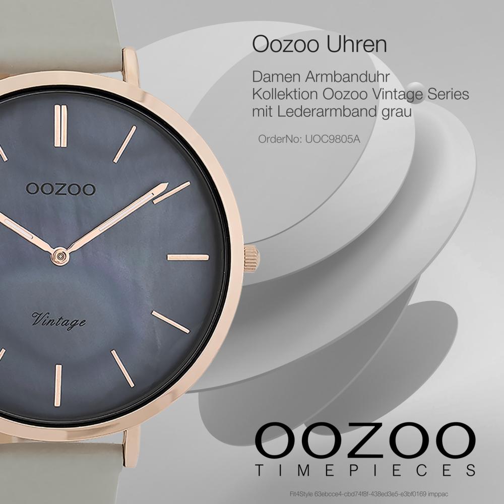 Oozoo Women's Wristwatch Vintage Series Analog Leather Gray UOC9805A
